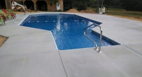 Geometric Pool with Paved Concrete